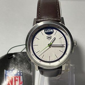 Seattle Seahawks OFFICIAL NFL Genuine Leather Watch by Jack Mason !!!NEW!!!